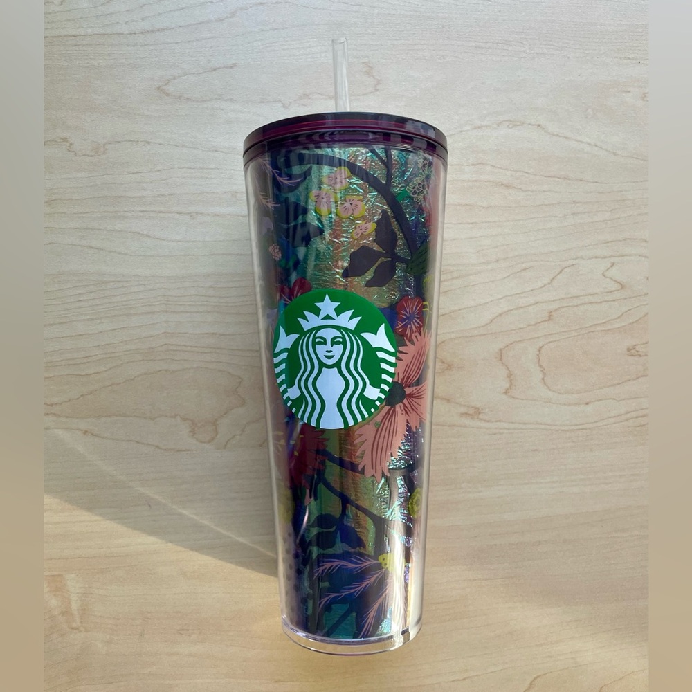 Starbucks floral metallic tumbler